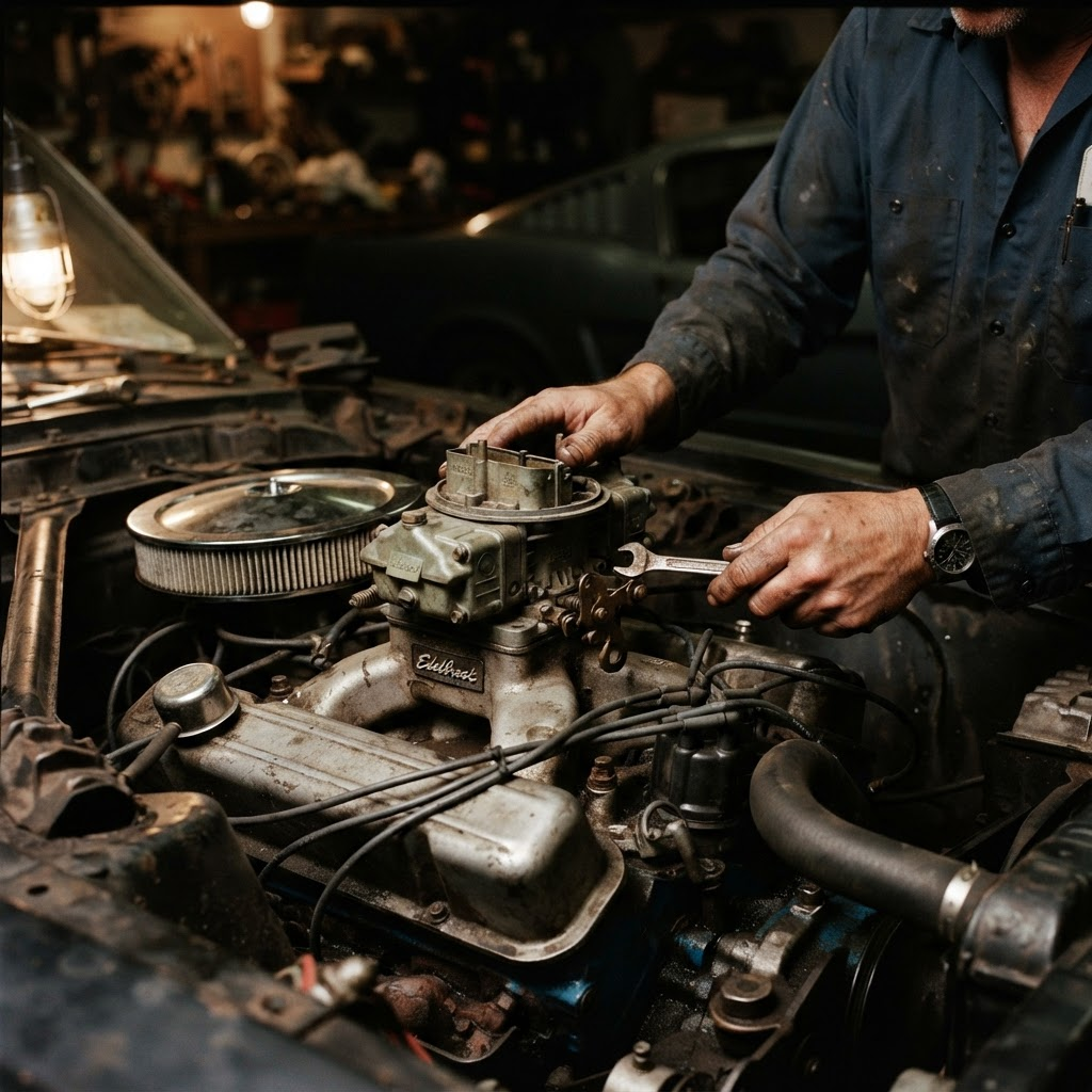 Motor preparado com componentes de alta performance em bancada de acerto